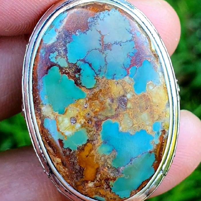 batu pirus persia serat emas  natural kualitas super