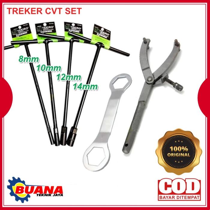 ORIGINAL PAKET KOMPLIT Treker CVT + Kunci 39x41 + Kunci T 8 10 12 14MM - Treker CVT Set / Penahan Ko