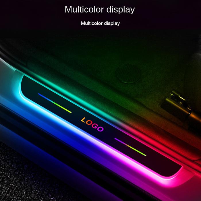 Logo Projector Lamp Waterproof LED Door Sill Scuff Streamer Light