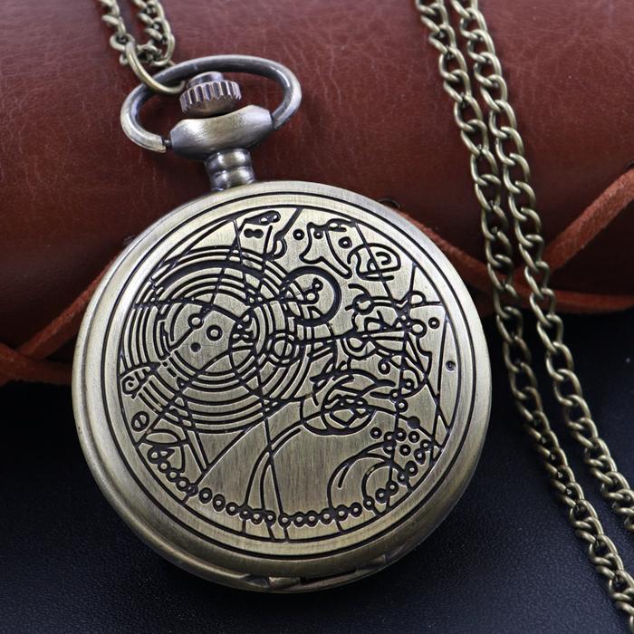 IMPORT Exquisite and Complex Copper Wire Sculpture Quartz Necklace Pocket Watch Vintage Bronze Penda
