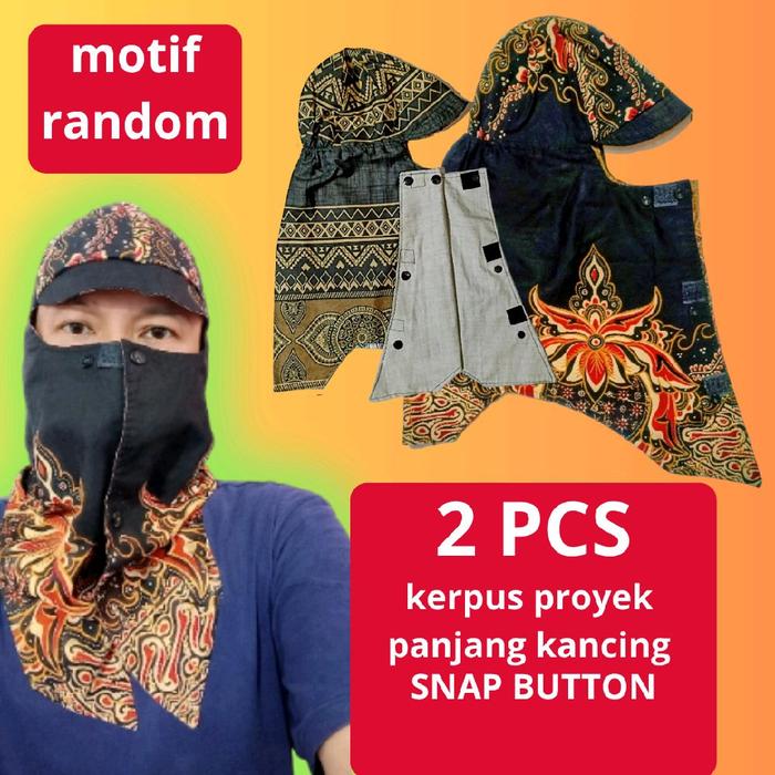 2 PCS Topi Kerpus Proyek Welder Panjang Kancing Cetrek Snap Button Kerpus Proyek Las SEBO Mancing Mo