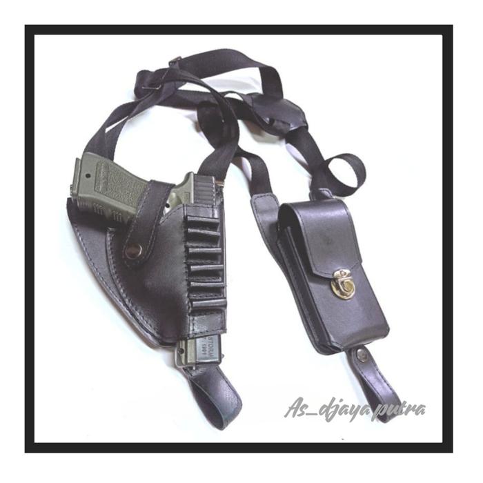 Holster Glock Tas Selempang Bahu Pria Kulit Asli