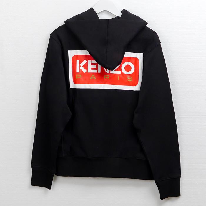 Hoodie KENZO PARIS SQUARE POCKET BACK RED BLACK HOODIE 100% ORIGINAL
