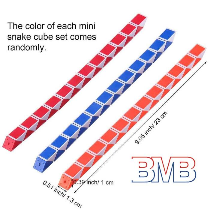 N22 WARNA ACAK Magic Ruler Snake Puzzle Cube Mainan Montesori Edukasi Rubik Ular Blok