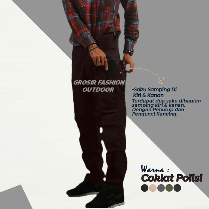 CELANA TACTICAL PDL JUMBO (46-48) RIPSTOP TORNADO WARNA COKLAT POLISI
