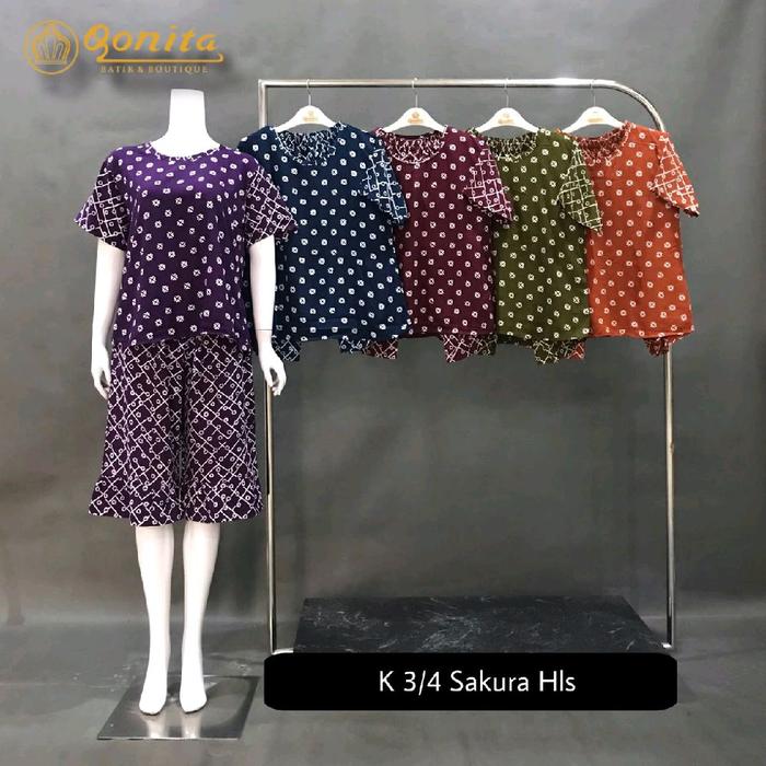 Qonita Setelan / one set K 3/4  sakura hls Qonita Batik