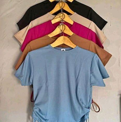 thrift Dress Wanita Baju Katun Dewasa Hitam Pesta Panjang Atasan Pendek Navy