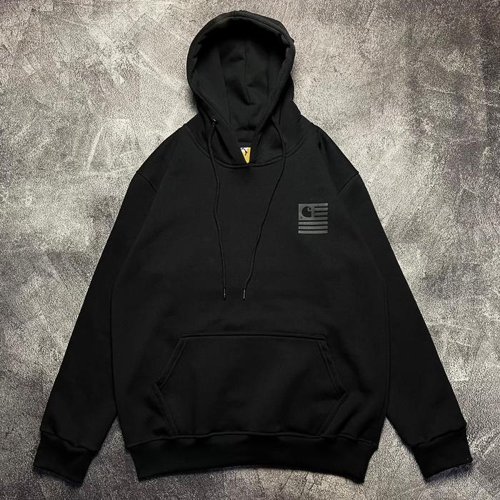 Hoodie Carhartt Wip Black Flag Chrome Limited Edition Pria Wanita Sweater