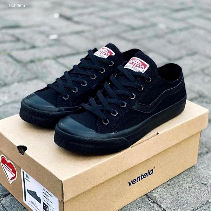 (ORIGINAL) VENTELA PUBLIC LOW ALL BLACK 100% ORIGINAL Full Black - Sepatu Sekolah Ventela Pria Wanit