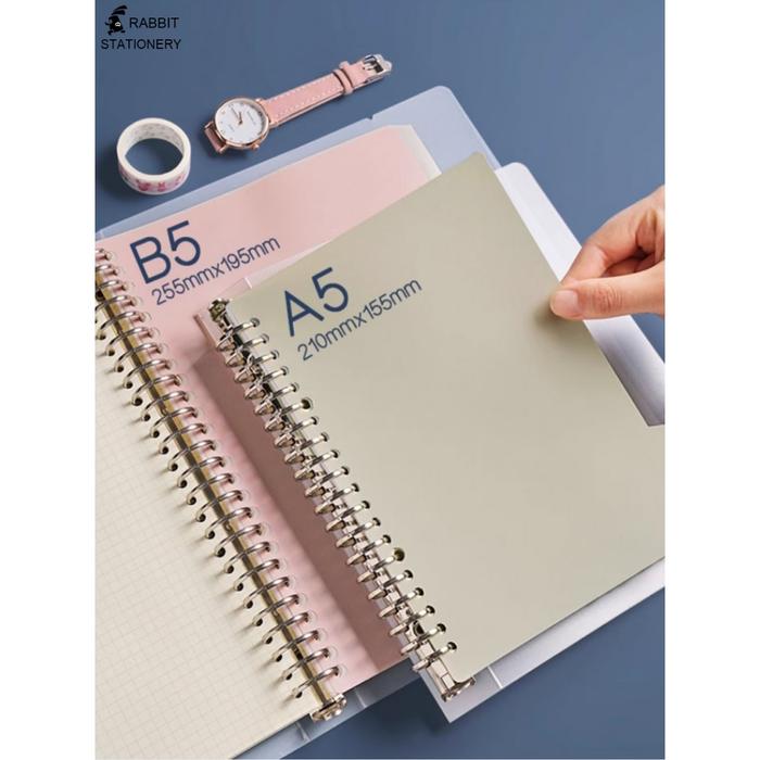 A5/B5 Pembatas Binder Pastel Transparan A5 B5 / Pembatas Binder Plastik Warna Pastel-Rabbit Statione