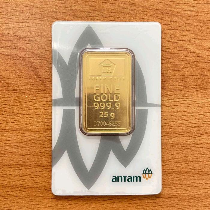 logam mulia Antam 25gr 999,9 certieye 2022 original