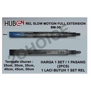 (1 pasang) REL LACI HUBEN SLOW MOTION DOUBLE TRACK BM-35 40 cm RELL LACI HIDROLIK FULL EXTENTION BM3