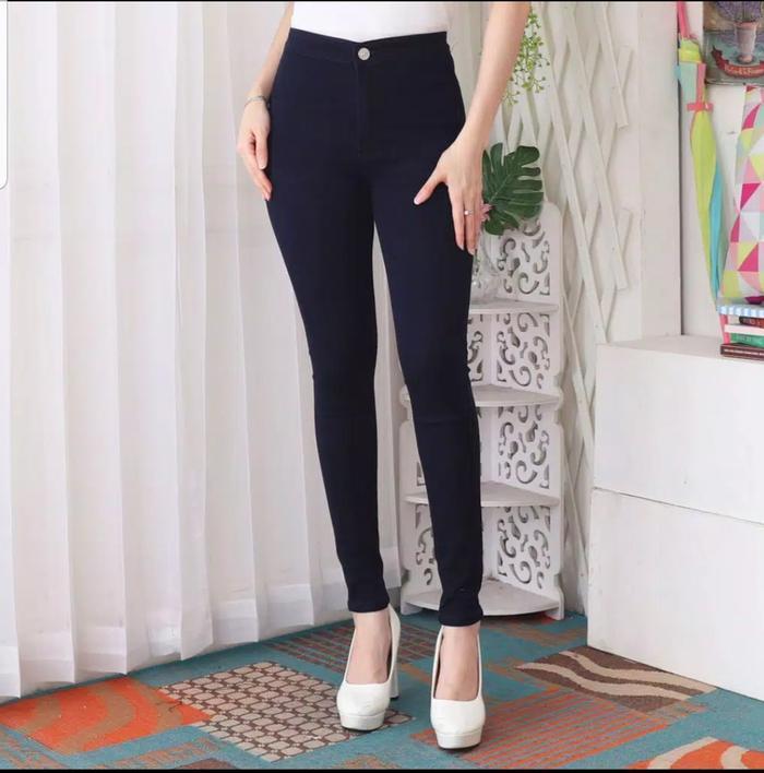 TERLARISSSS Elits Shop Celana Highwaist Soft Jeans Premium Wanita Panjang Skinny Stretch Cutbray Siz
