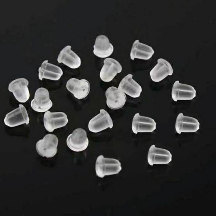<100 PCS & 30 PCS>PANTAT ANTING KARET SILIKON