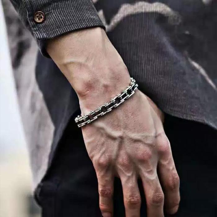 Gelang Rantai Sepeda Motor / Gelang Pria Titanium Rantai Anak Motor / Gelang Pria Rantai Motor Titan