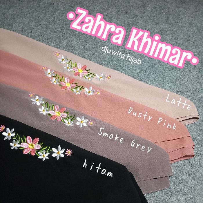 Djuwita Hijab Zahra Khimar Segiempat Oval Ceruty Babydoll Bordir 130x130 cm