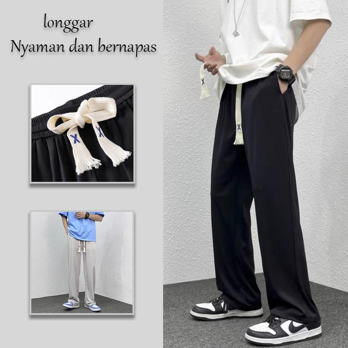 remus celana pria celana panjang model longgar  celana lurus pria celana joger korea celana kasual p
