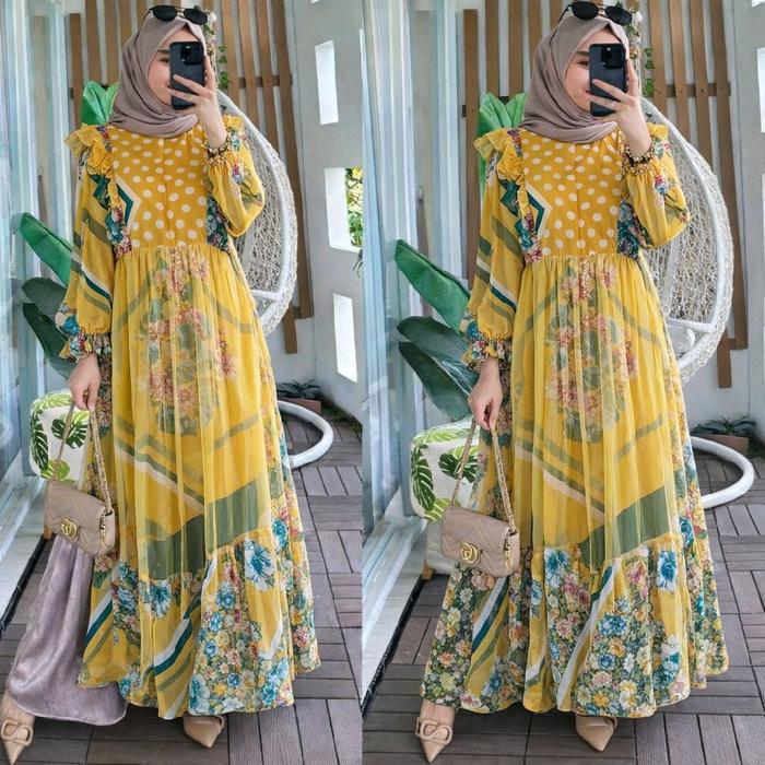 Meijiewang Gamis Tile Terbaru Motif Cantik