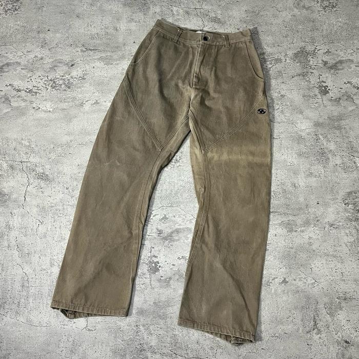 San San Gear Asymmetrical Zip Trousers- Brown