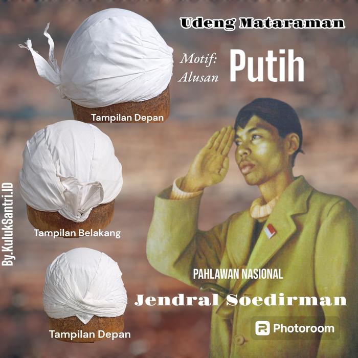Udeng Mataraman Jendral Soedirman |  Alusan | bisa di cuci & di lipat | Blangkon | Imamah | Peci |  