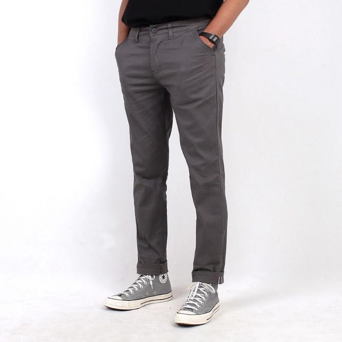 (COD) GRATIS ONGKIR celana panjang pria Slim-fitting JAHITAN RANGKEP 3 warna pekat tidak cepet luntu