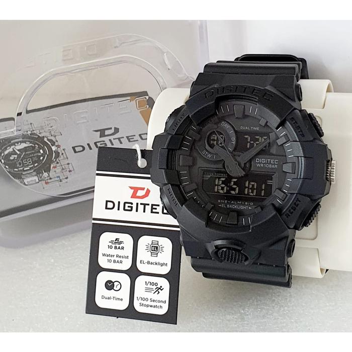 Jam Tangan Sport Pria Digitec 2112 Double Time Strap Rubber Karet Original Terbaru