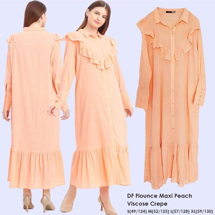 DEFACTO Flounce Maxi Dress PEACH