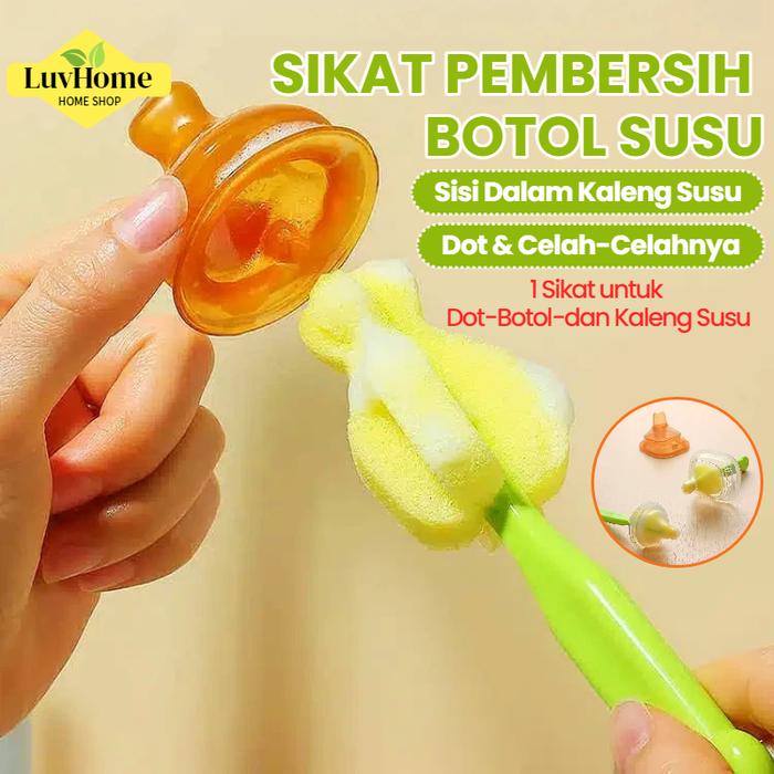 LuvHome Sikat Spons Pembersih Botol Susu dan Dot Bayi / Sikat Botol / Sikat Dot Bayi