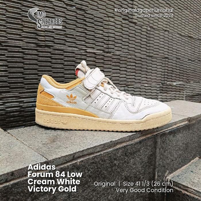 Adidas Forum 84 Low Putih Kuning Sepatu Sneakers Unisex Second Original