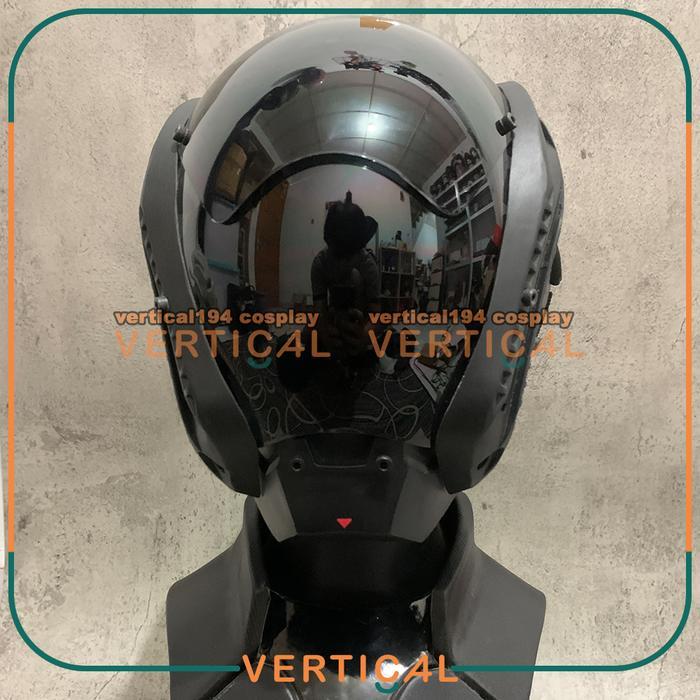Cyberpunk Helmet Techwear Cosplay Mask Robot Kostum  Topeng Polisi Policamasker Cyber Punk Tech Wear