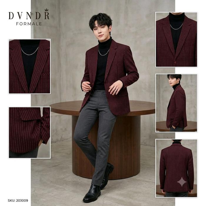 NEW!! Formale.id Jas Blazer Striped  Blazer Salur Pria motif garis-garis tipis vertikal