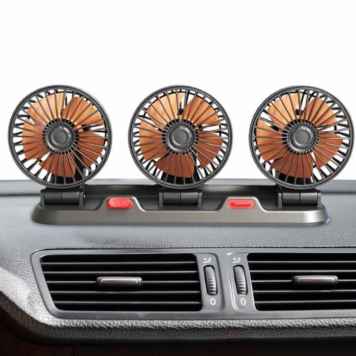 Car Fan Three-Head Automotive Electric Fan USB/12V/24V Cooling Fan 2