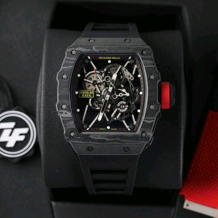 JamRichard Mille RM35-01 Carbon NTPT Black Rubber Strap ZF Factory 49,9x43mm