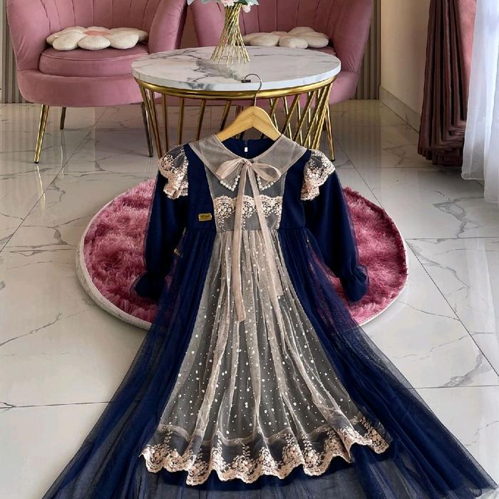 (PROMO) PRINCESS DRES GAMIS ANAK/GAMIS KOREAN TERBARU GAMIS PESTA ANAK REDY GAMIS BURQAT MOTIF BUNGA