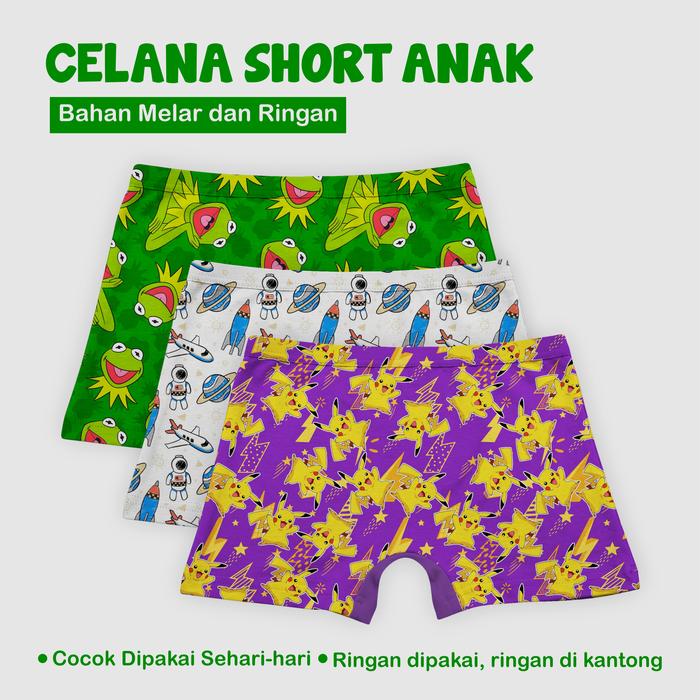 CD Boxer Anak Laki Laki Edisi Dino Musik Rock Kain Stretch Gak Bikin Lecet