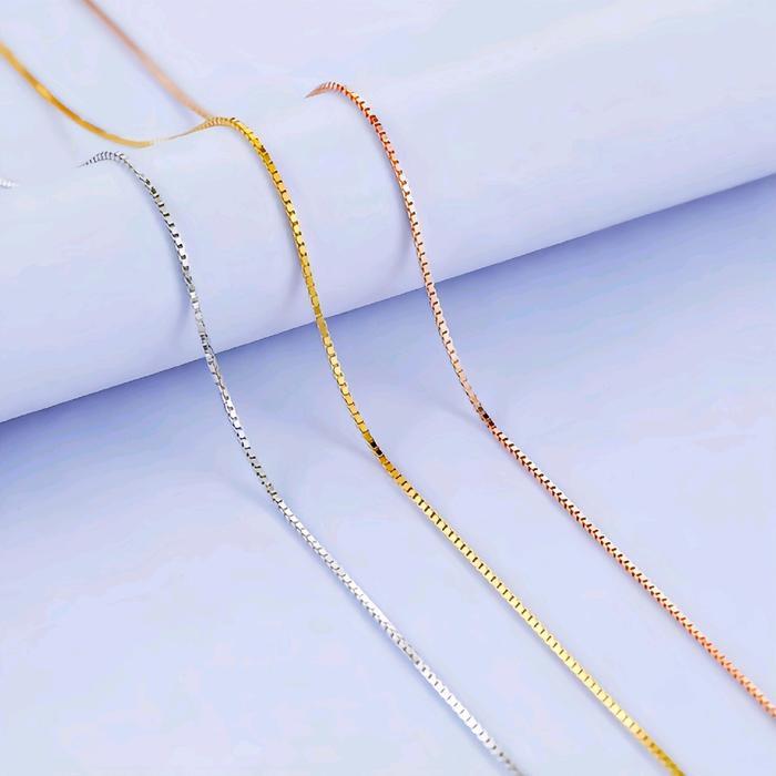 [ Susimci Aff ] Rantai kalung / chain PREMIUM Titanium italy / itali kotak gold / mas / silver 45cm 