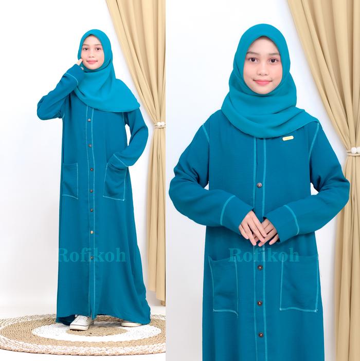 Busana Muslim Gamis Anak Perempuan Remaja Kekinian Murah Syari Kids 11 12 13 14 15 16 17 tahun umur 
