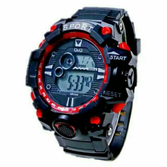 Jam Tangan Pria Cowok Analog Digital Elegan Kasual Sport Watch QQ strap Rubber