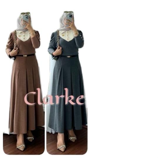 One set rok Clarke  #5649 Setelan Baju Panjang Nyaman Remaja Dewasa Wanita