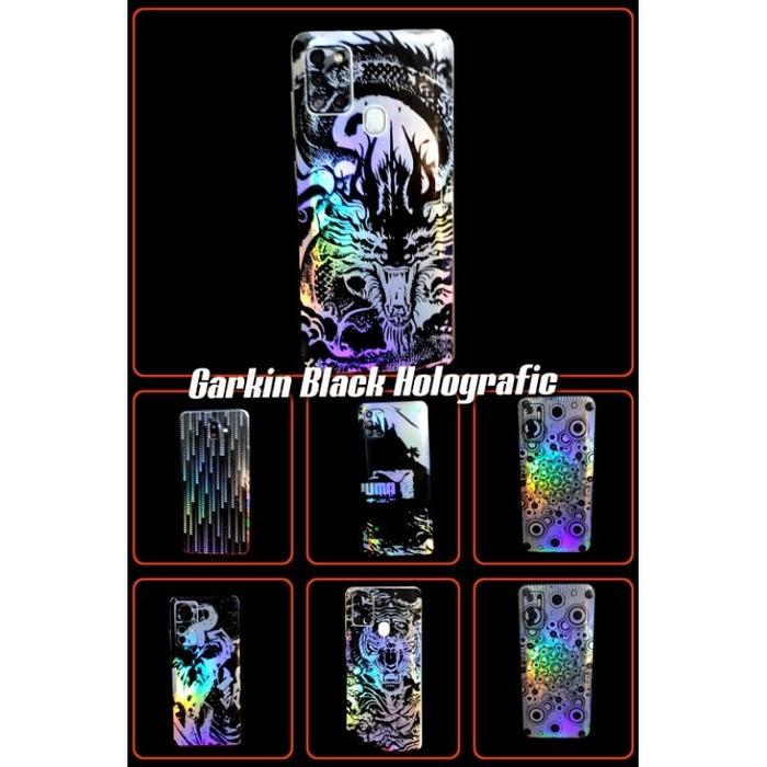 garskin hp + garskin camera black holografic ready all merek all type