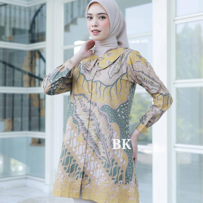 unik batik/Tunik murah/Tunik batik Pekalongan Bisa Cod Tunik batik atasan wanita modern Dress batik