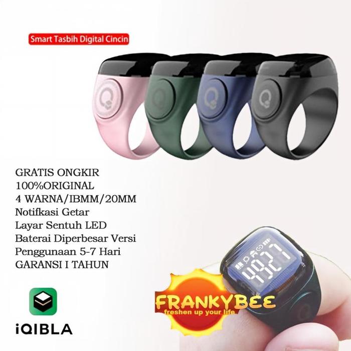IQIBLA  Ring N01 Cincin Tasbih Digital Bluetooth untuk Shalat & Qibla 3 Size 18mm/20mm/22mm Baterai 