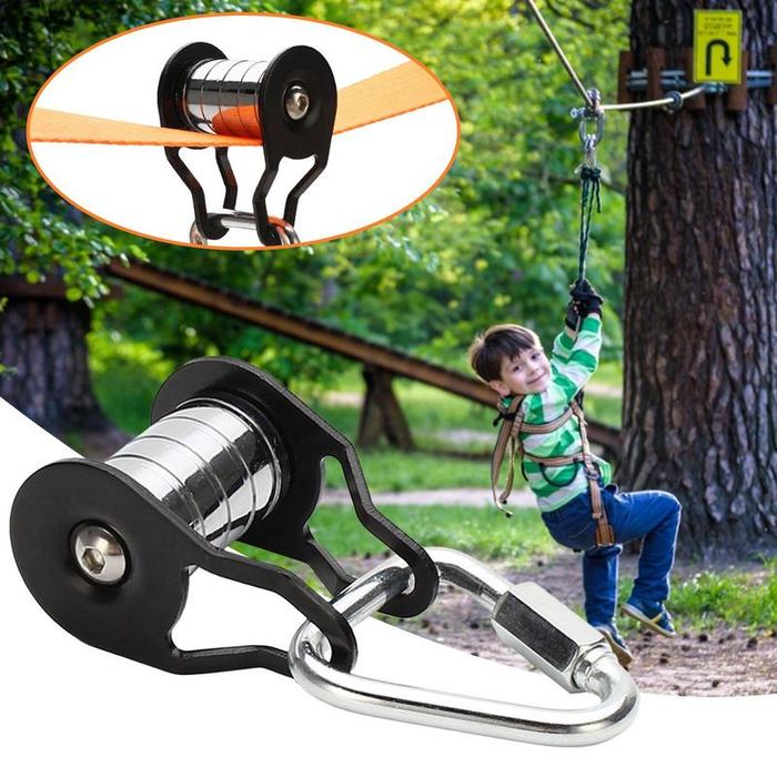 Lighten Up Line Slider Slackline Pulley Zipline Metal Maximum Load