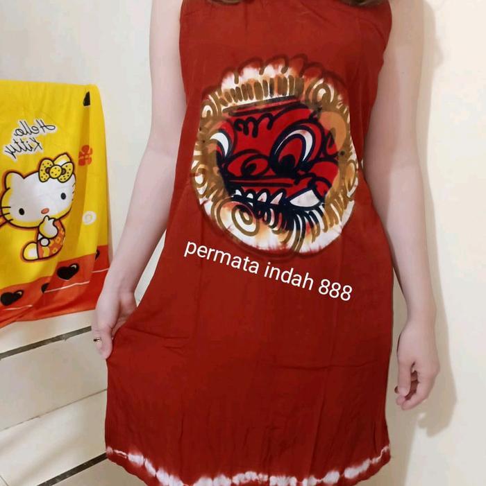 Daster Wanita Tank Top Bali/Tali Motif Barong Lukis Size M,L, Xl, Xxl Bahan Tebal Dan Adem