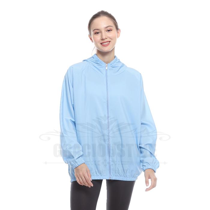 Gracioustyle - Jaket Olahraga Parasut Polos Pria/Wanita Sauna Suit, Jogging, Lari, Bersepeda, Despo,