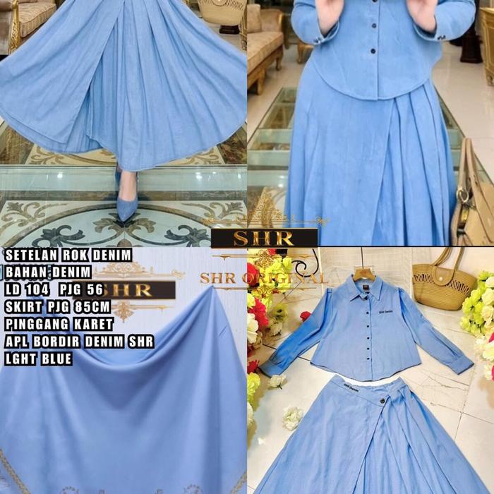COD!! NEW READY SETELAN ROK IDAMAN BUNGA KATUN PRINTING BY SHR ORI