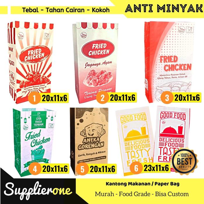 Kantong Fried Chicken   Kemasan Fried chicken  Paperbag Chicken  Kantong Kertas Fried Chicken  Bungk