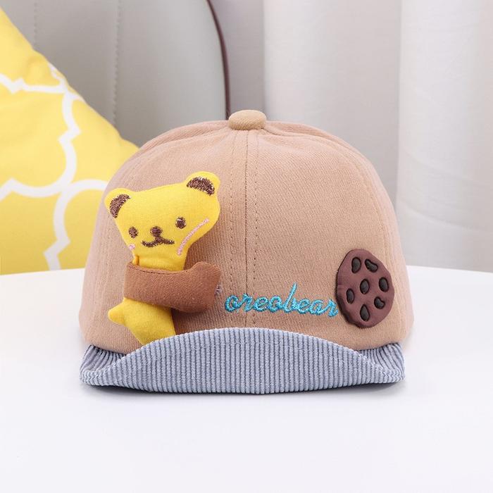 Topi ANAK BAYI usia 1-3 thn Baseball Motif BERUANG KUE KUKIS