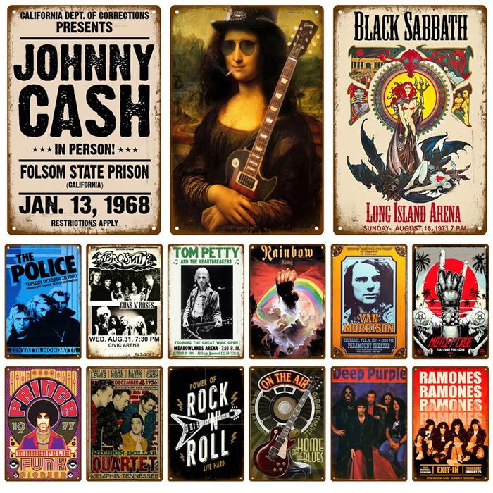 Space Rock Tin Sign Poster Vintage Wall Poster Metal Sign Decorative