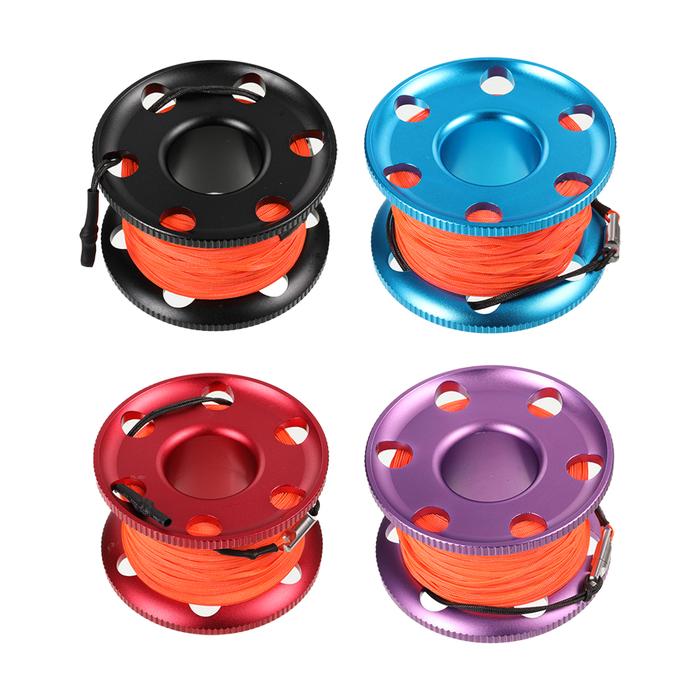 Terlaris, Diving Spool Finger Reel Double-ended Hook Aluminum Orange